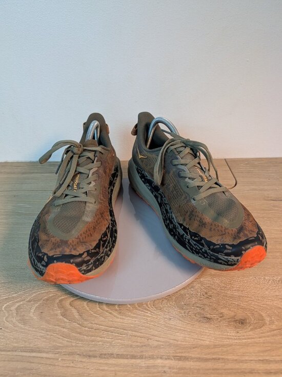 HOKA Speedgoat 6 Trail Running Shoes for Men - Antique Olive/Squash AQL 10 D